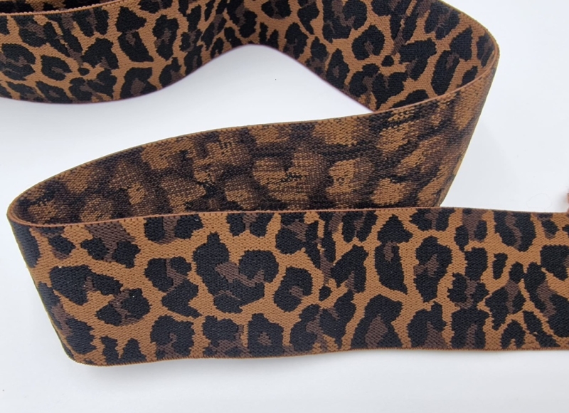 Gummiband Leo 40 mm braun-dunkelbraun